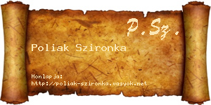 Poliak Szironka névjegykártya